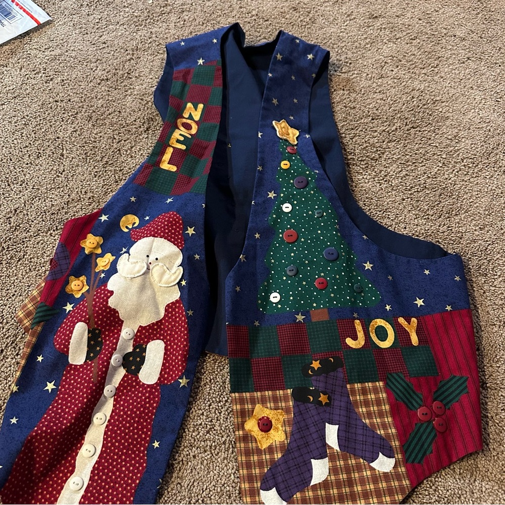 Vtg | Christmas Art Vest